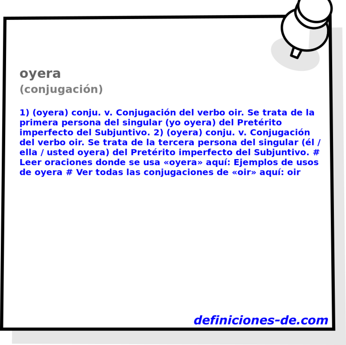 oyera (conjugacin)