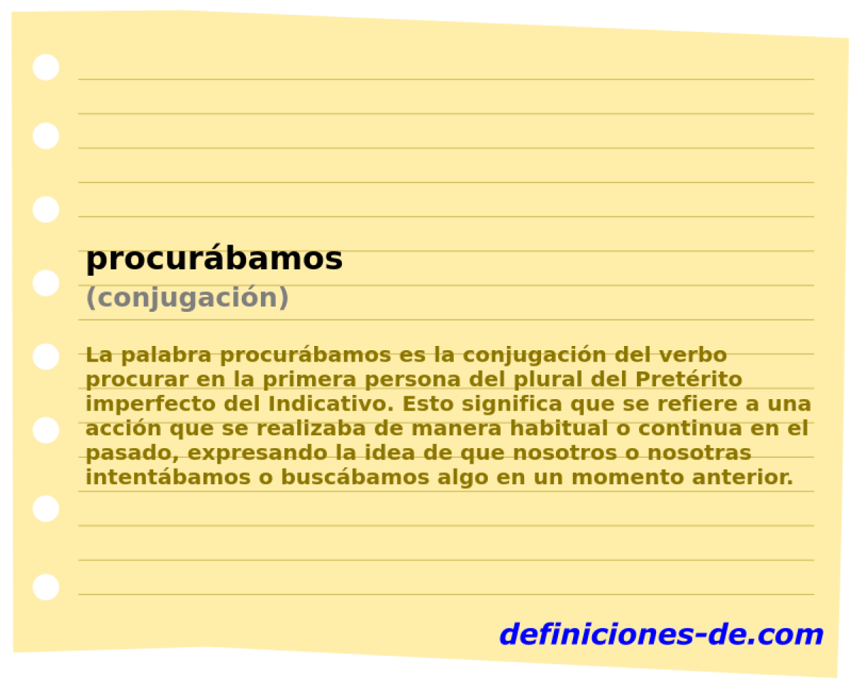 procurábamos (conjugación)