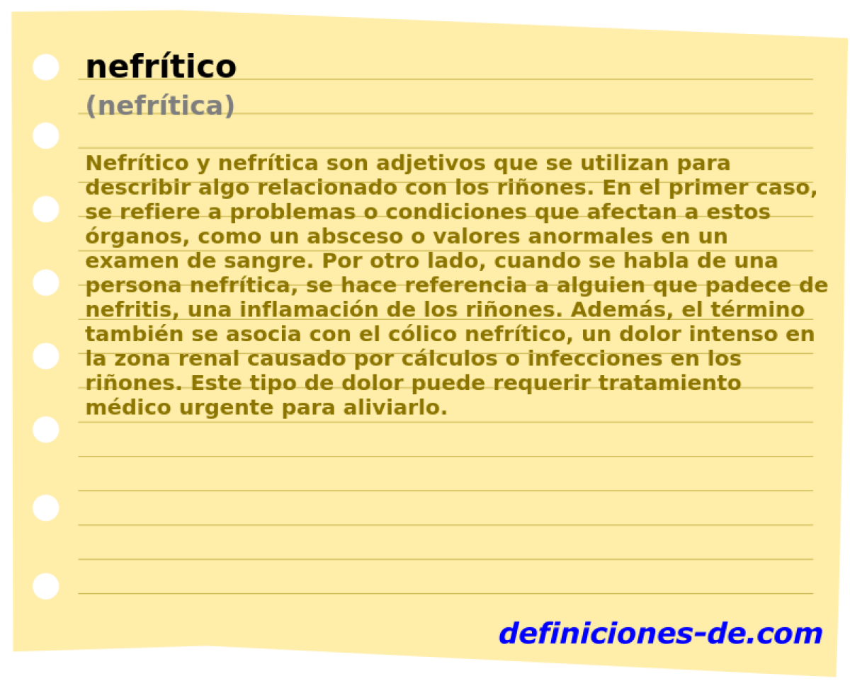 nefrtico (nefrtica)