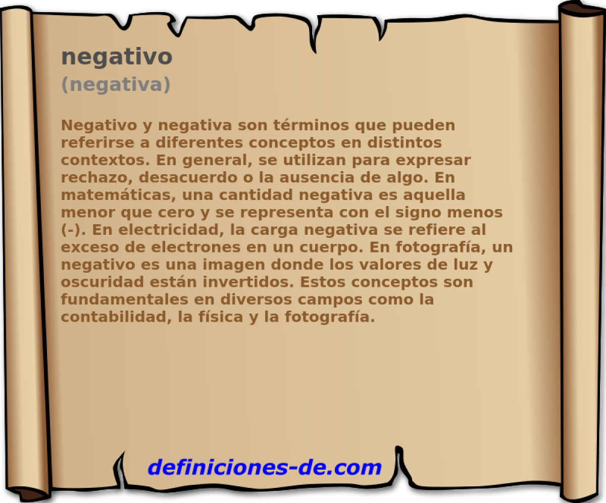 negativo (negativa)