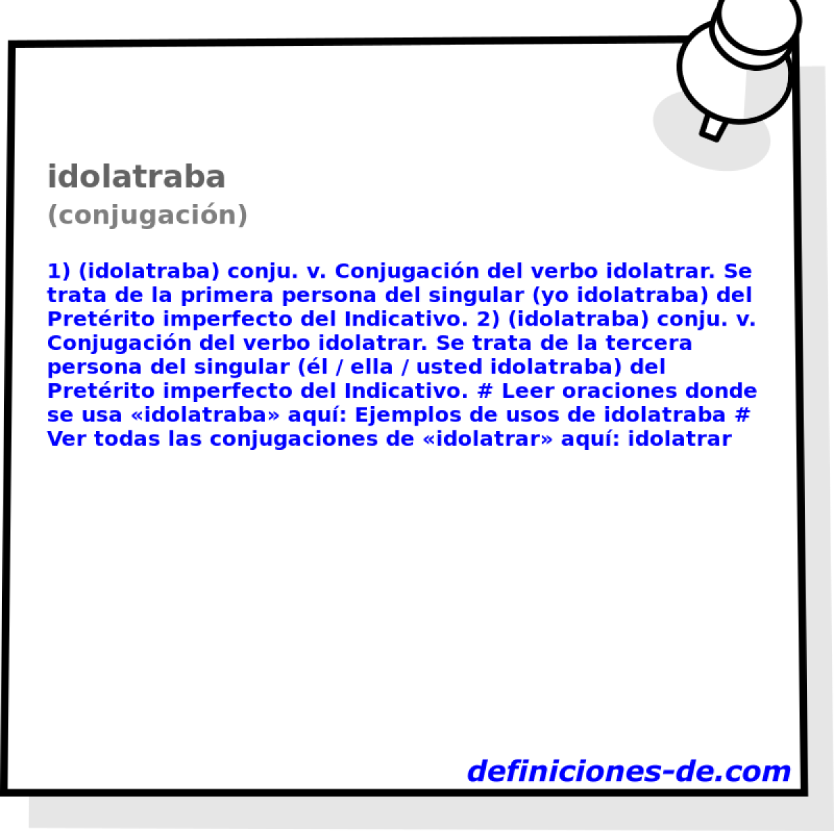 idolatraba (conjugacin)