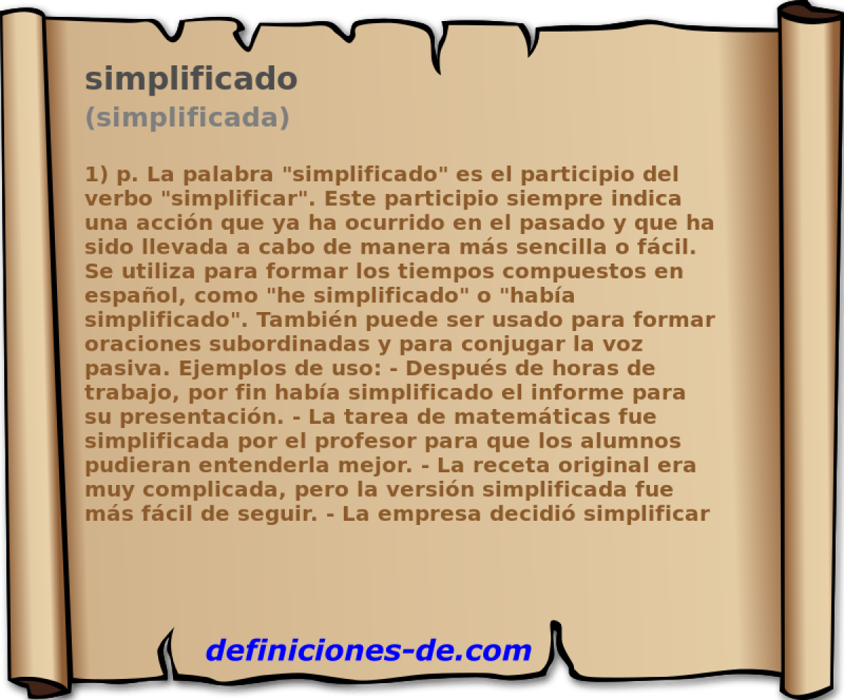 simplificado (simplificada)