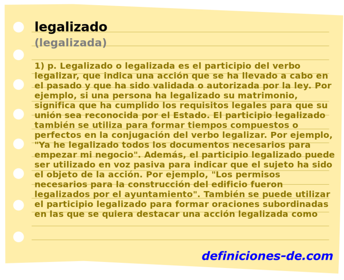 legalizado (legalizada)