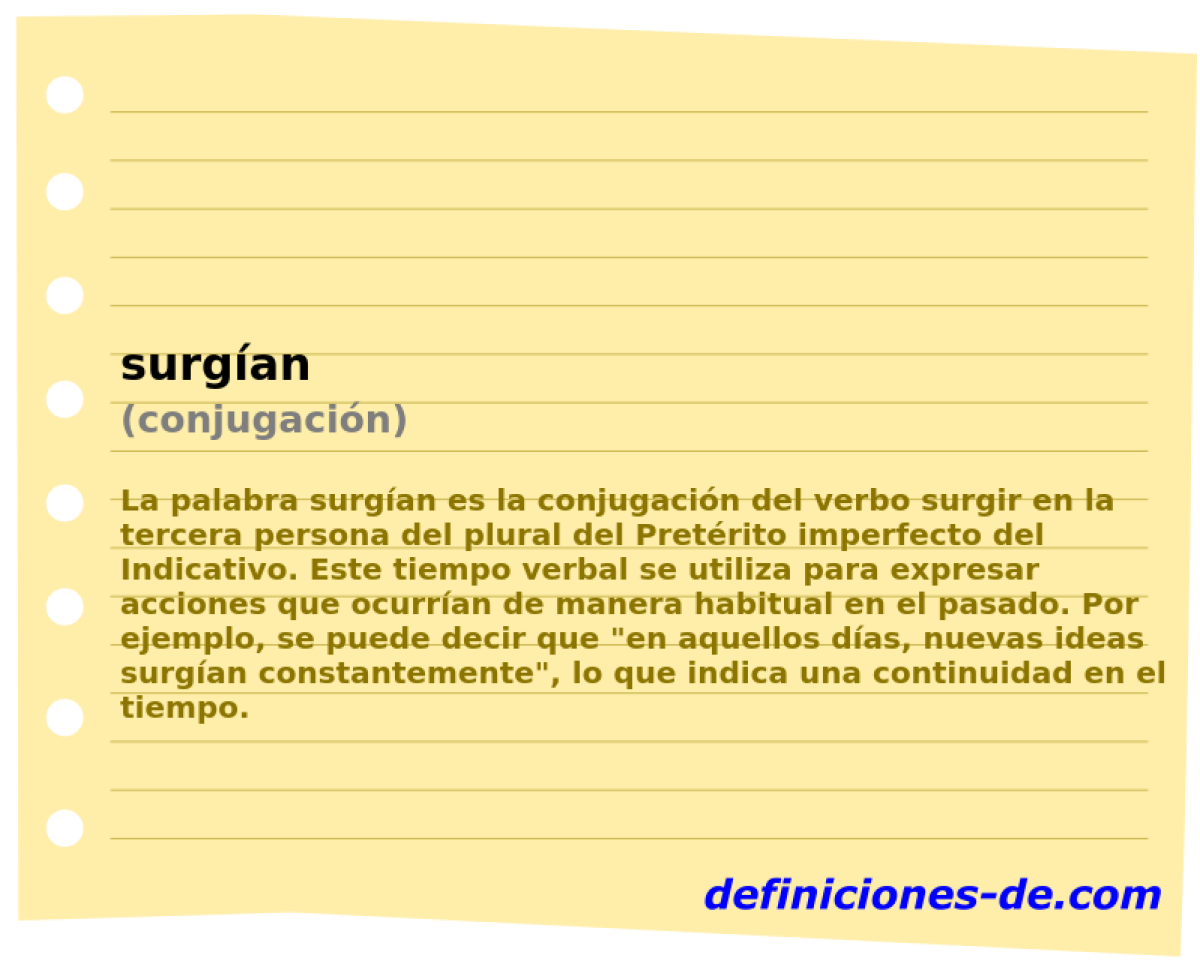 surgían (conjugación)