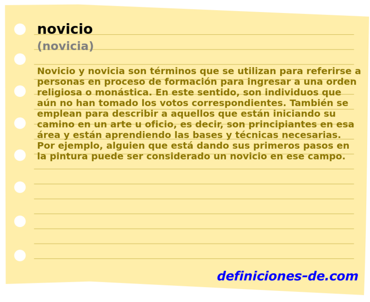 novicio (novicia)