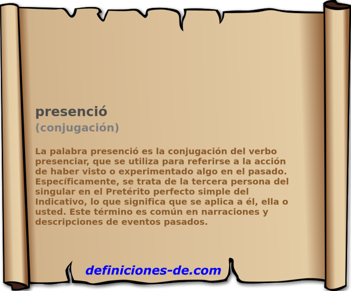 presenci� (conjugaci�n)