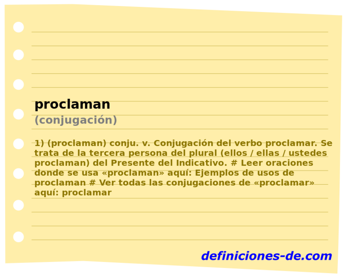 proclaman (conjugacin)