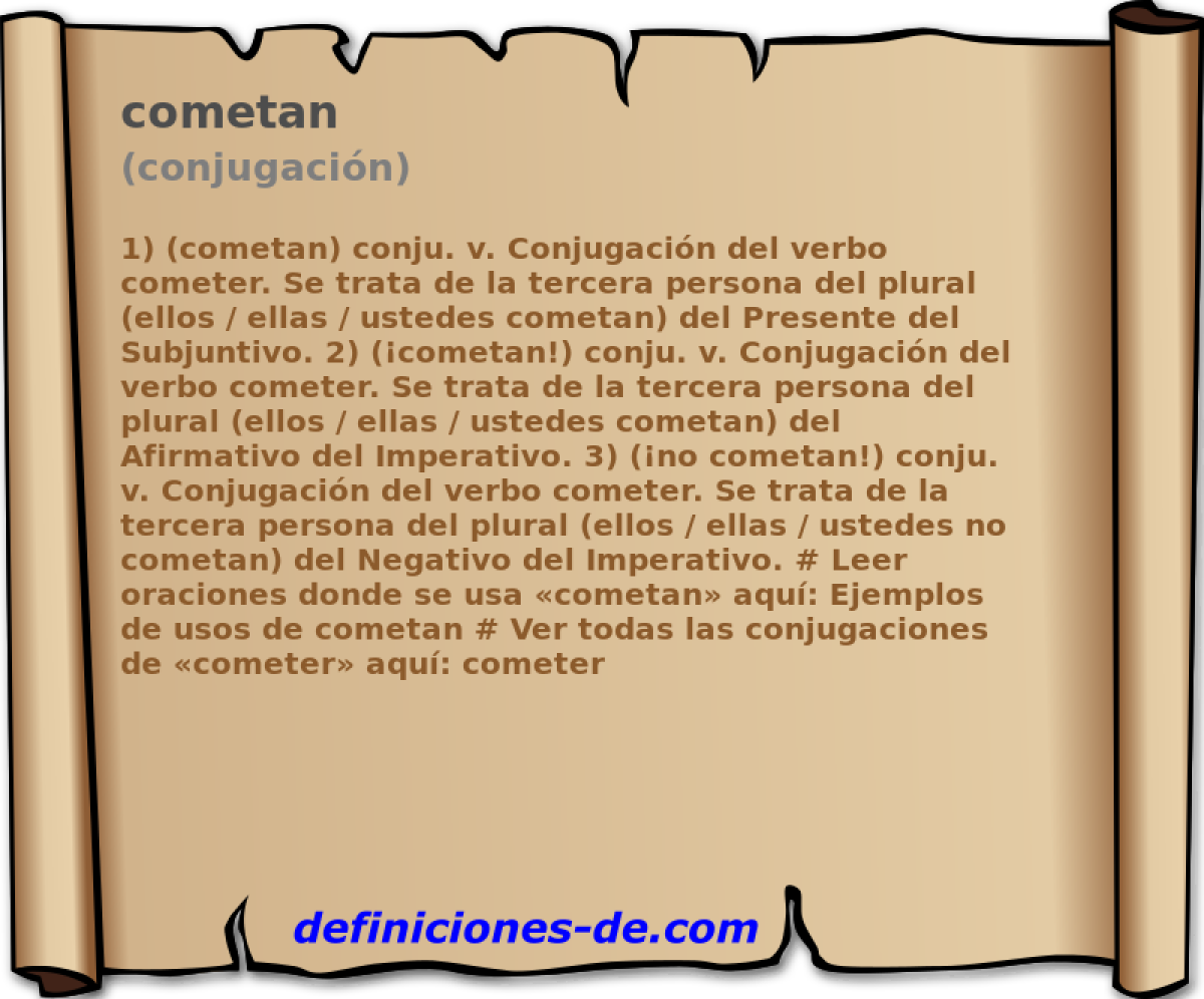 cometan (conjugacin)
