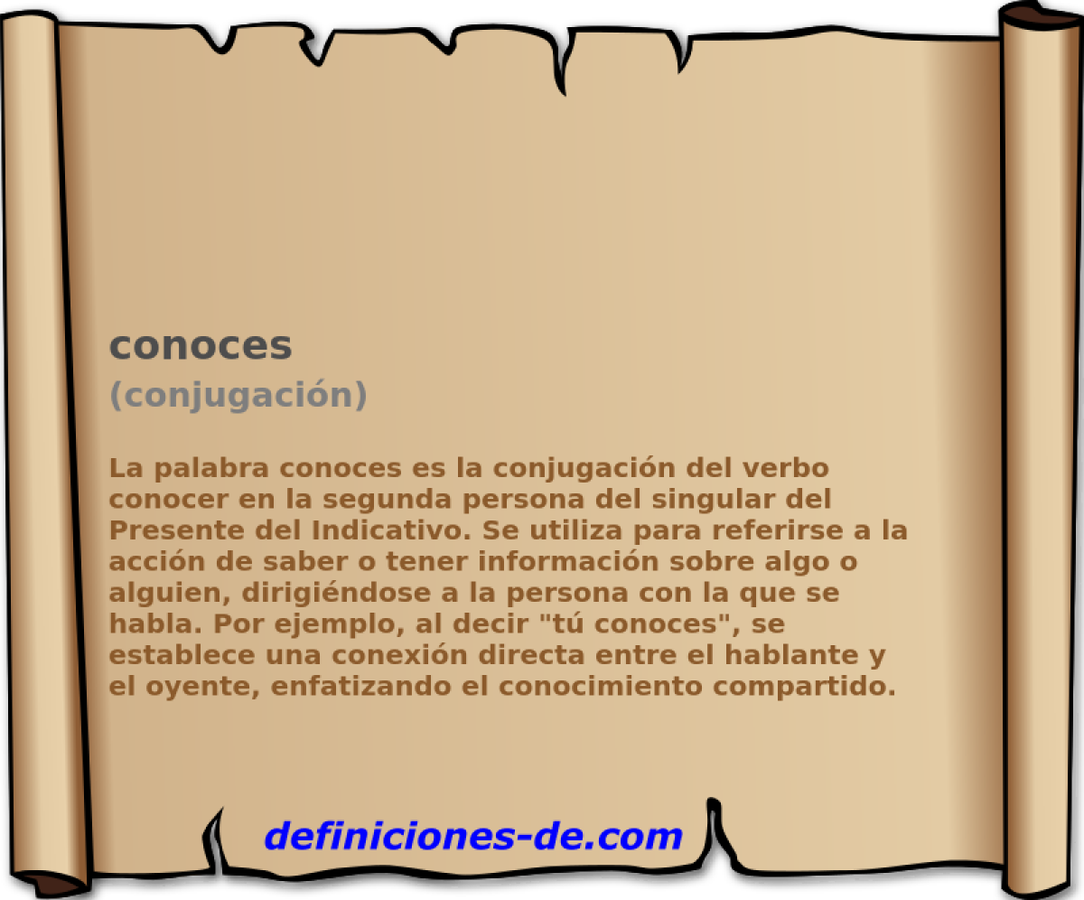 conoces (conjugaci�n)