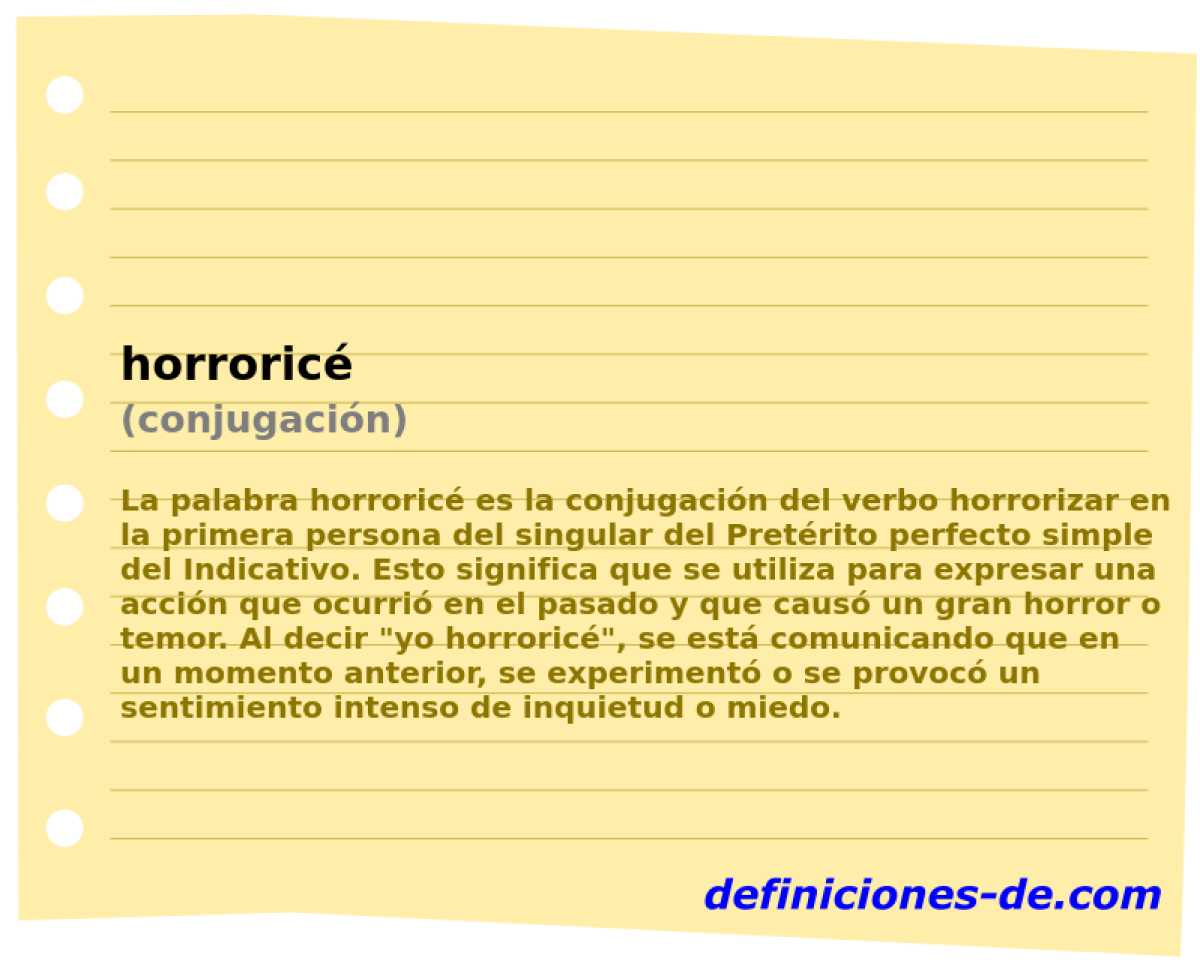 horroric� (conjugaci�n)