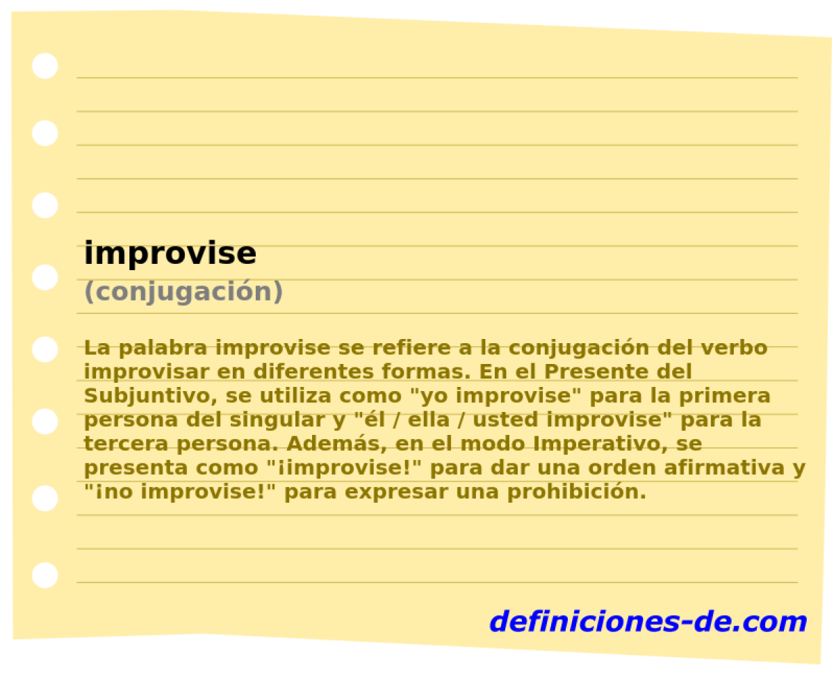 improvise (conjugacin)