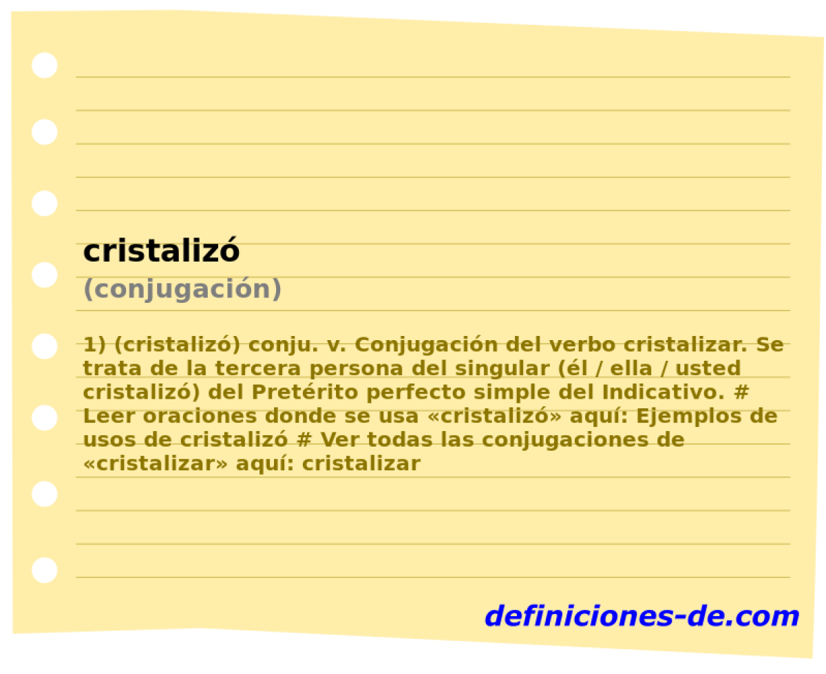 cristaliz (conjugacin)