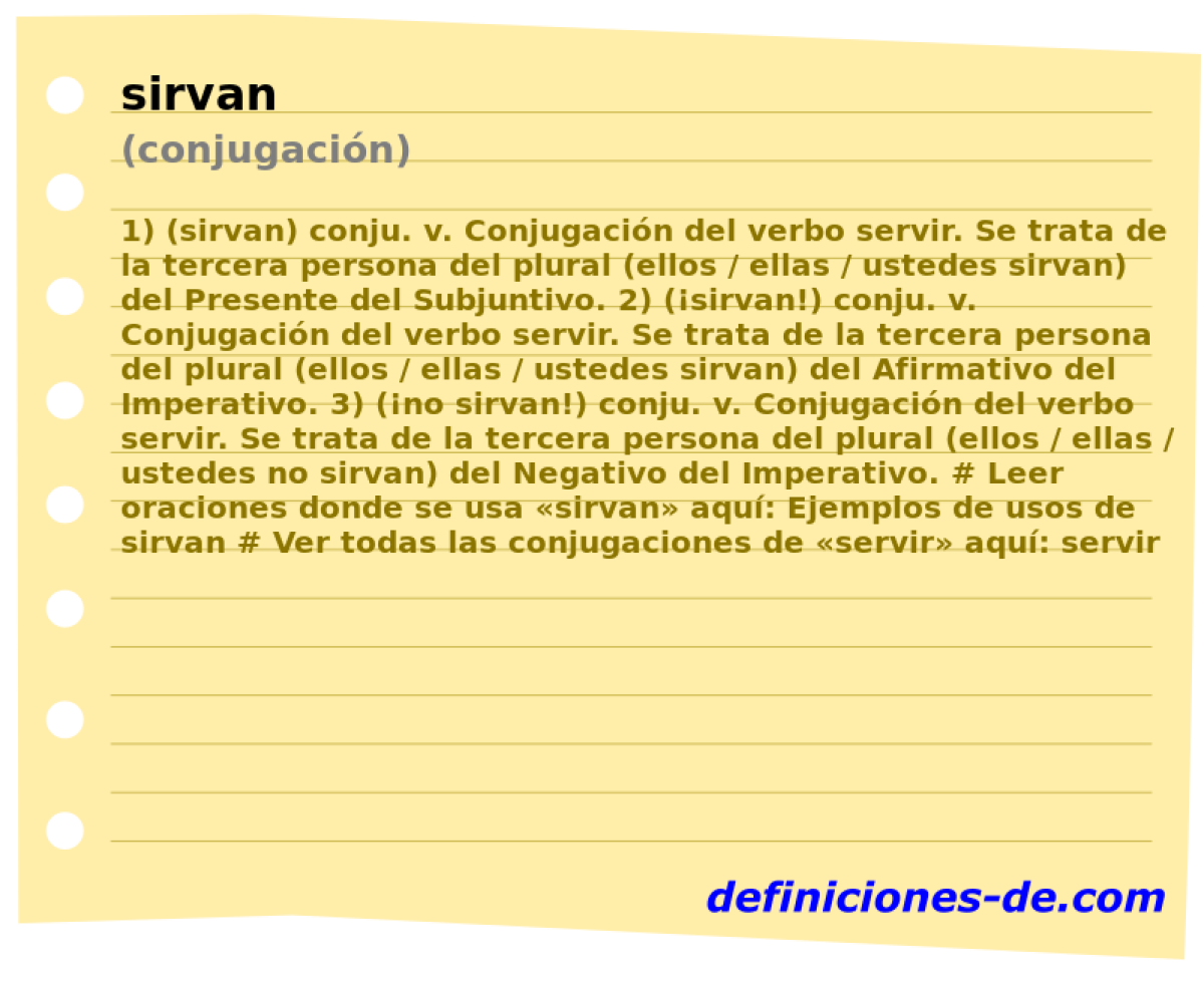 sirvan (conjugacin)