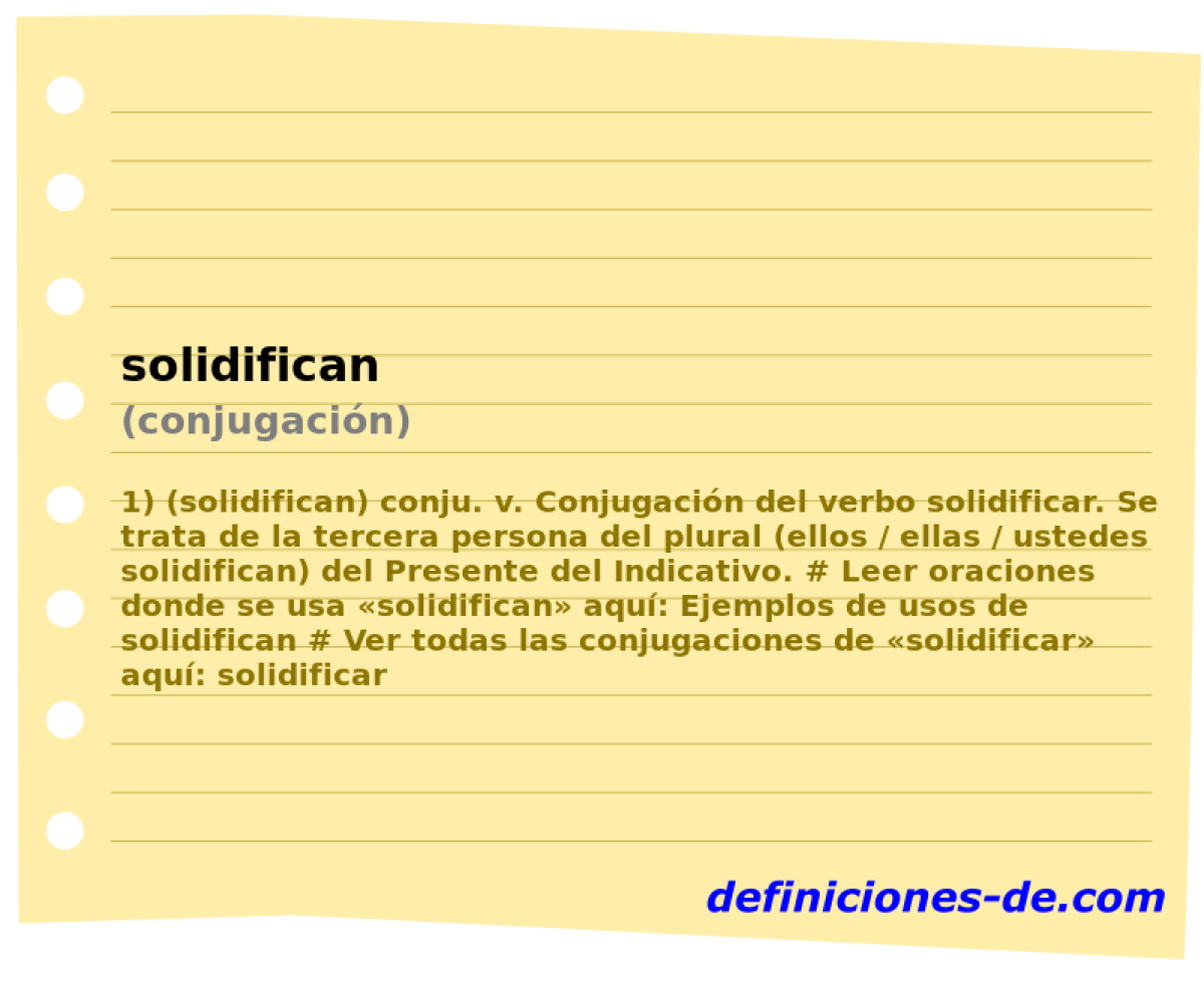 solidifican (conjugacin)