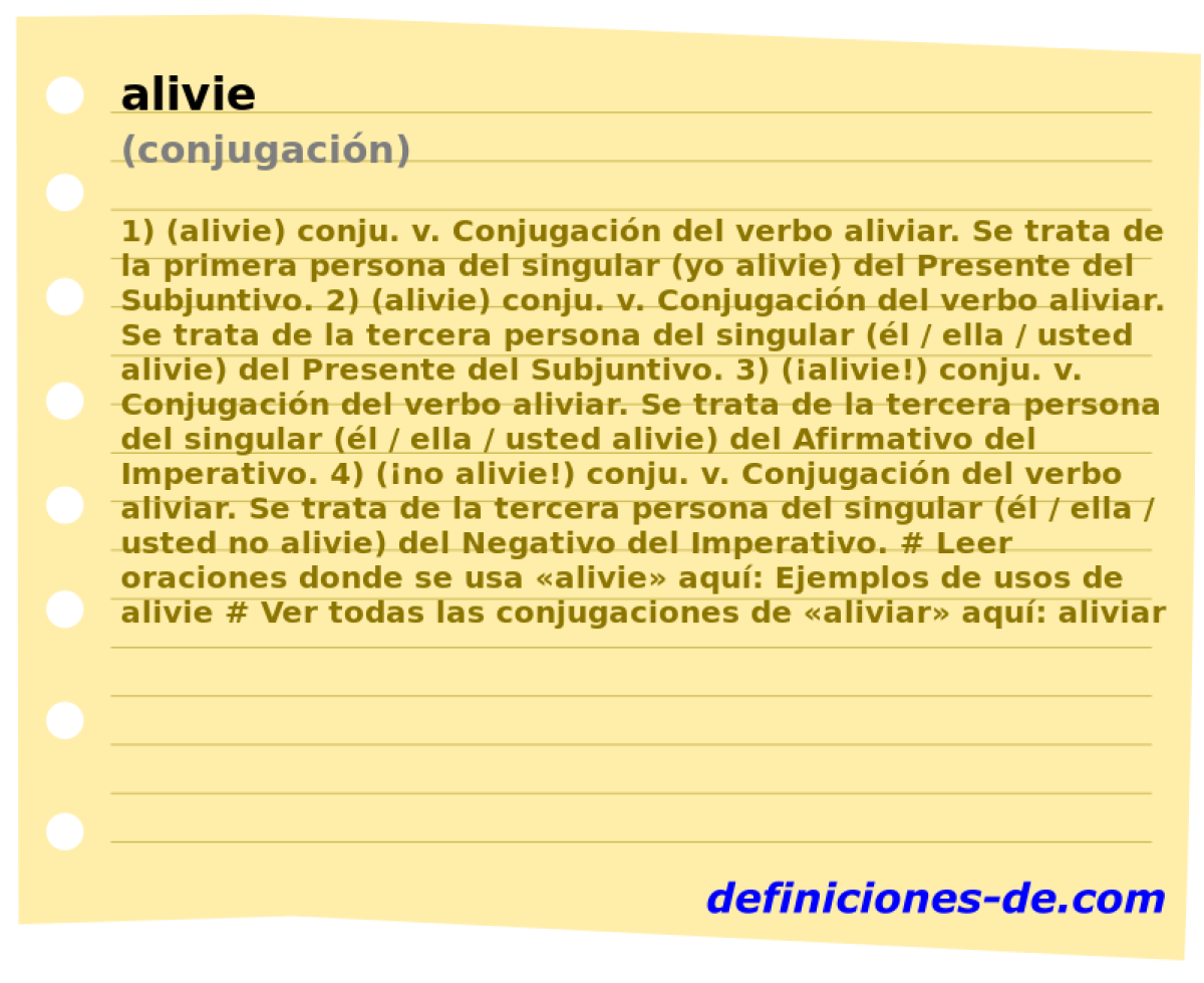 alivie (conjugacin)