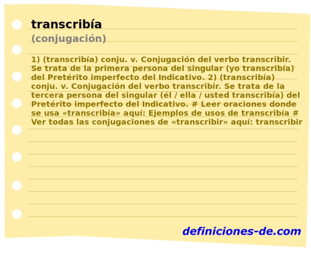 transcriba (conjugacin)