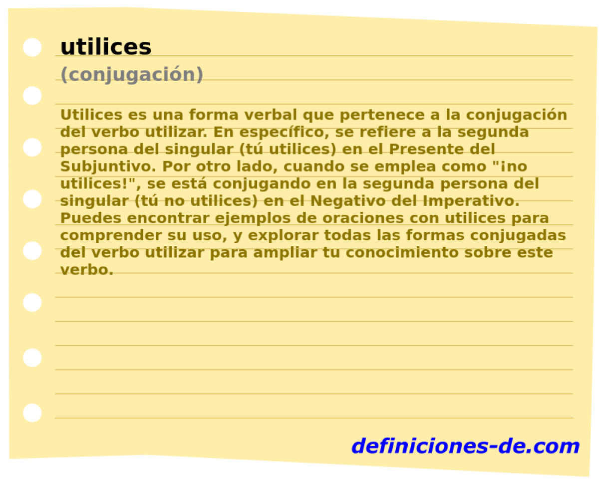 utilices (conjugación)