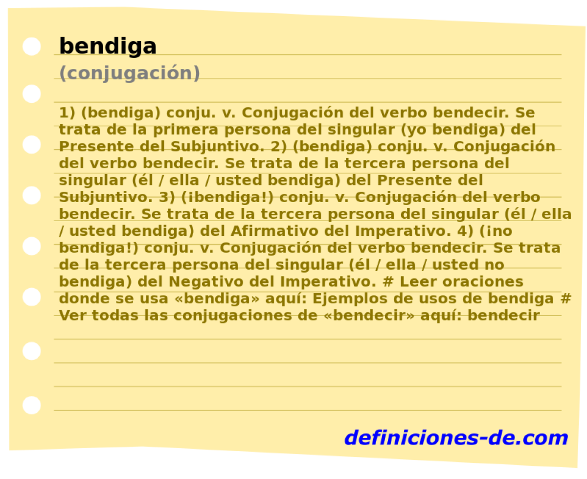 bendiga (conjugacin)