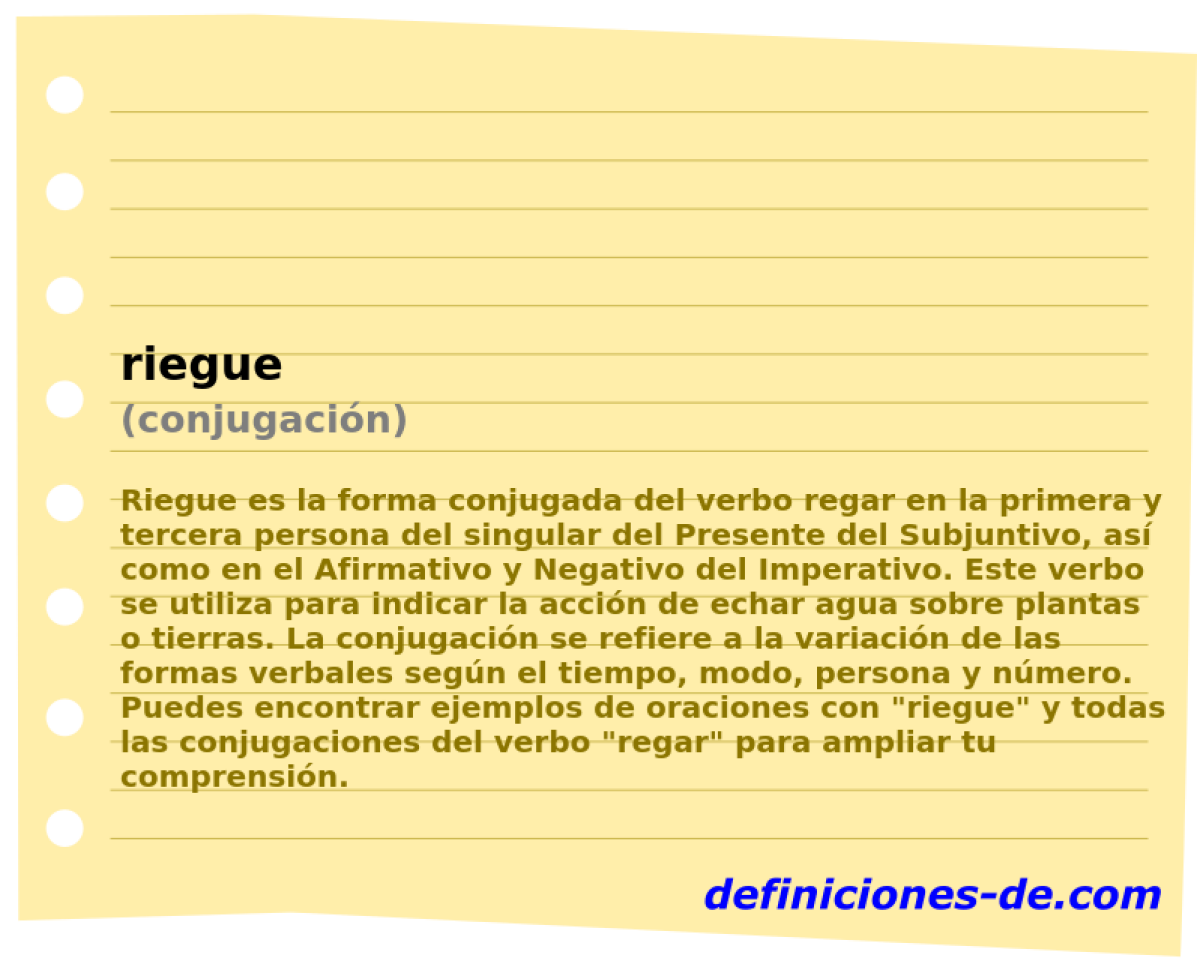 riegue (conjugaci�n)