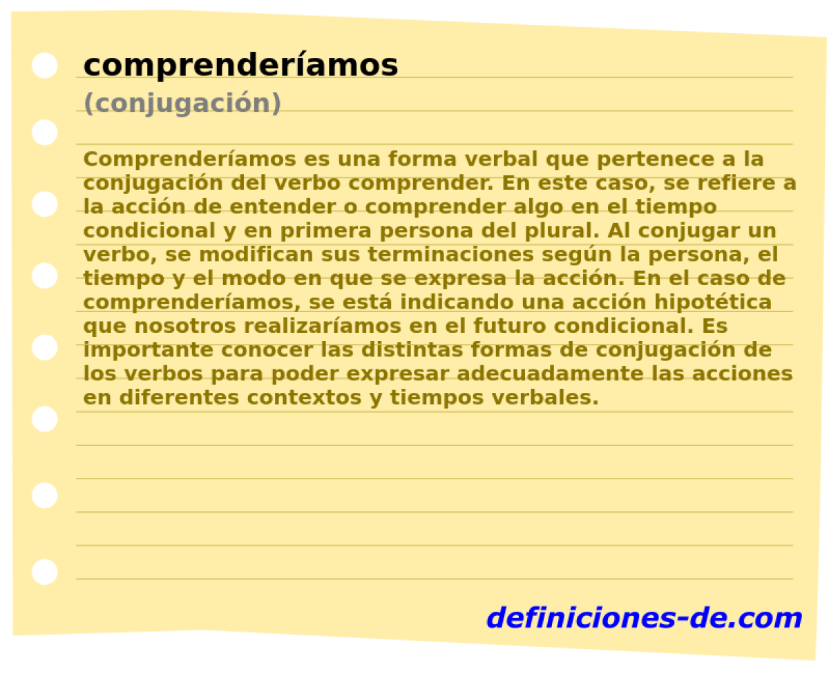 comprenderíamos (conjugación)