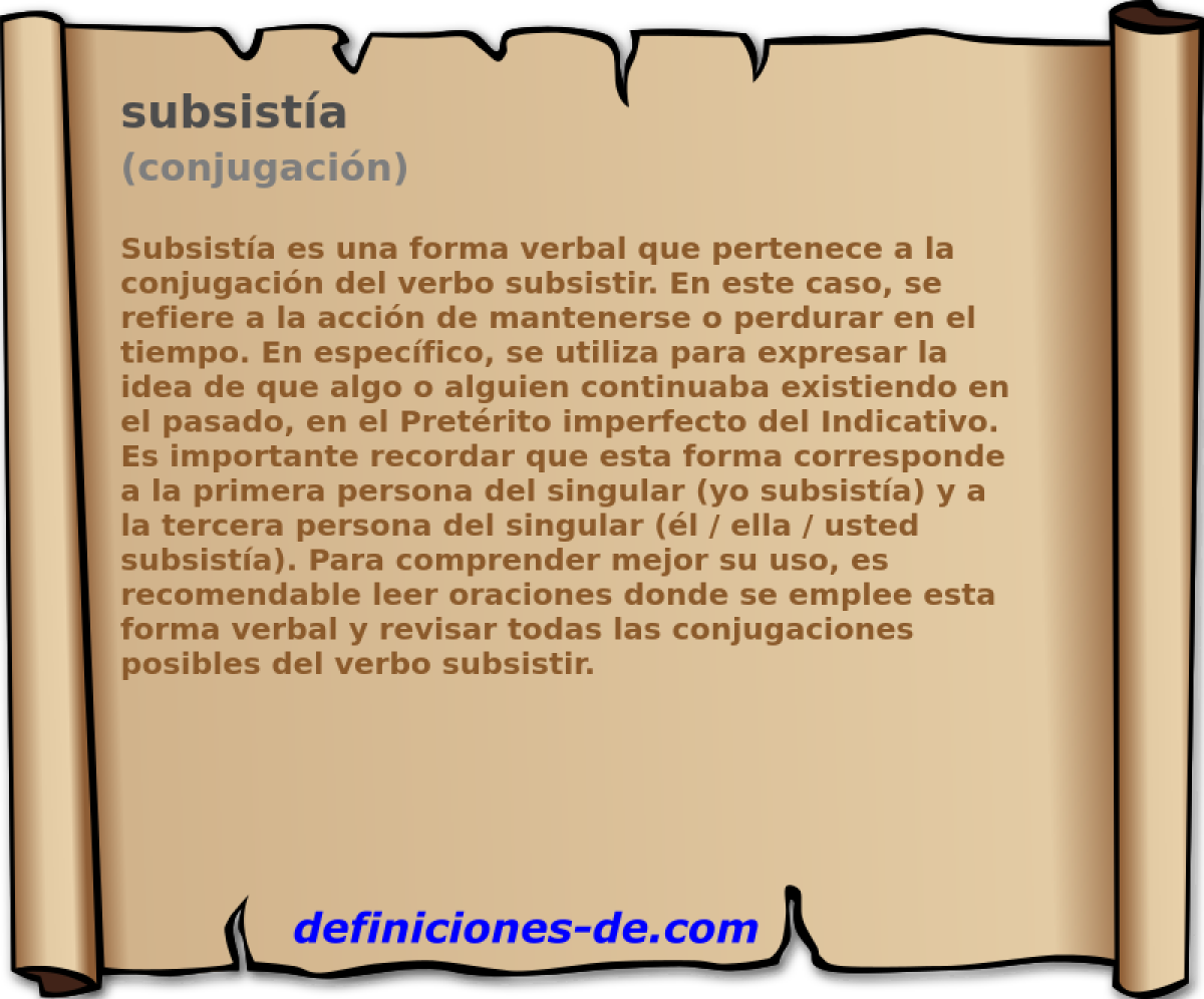 subsist�a (conjugaci�n)