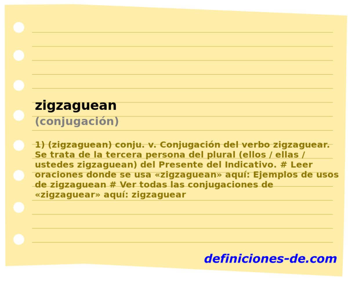 zigzaguean (conjugacin)