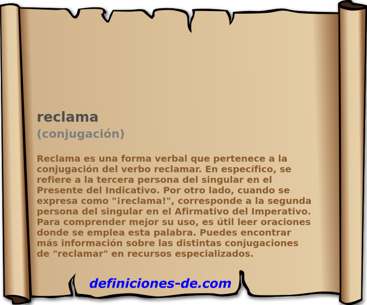 reclama (conjugaci�n)