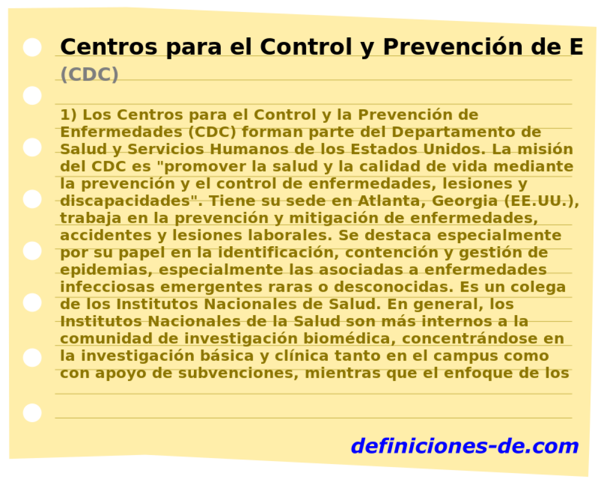 Centros para el Control y Prevencin de Enfermedades (CDC)
