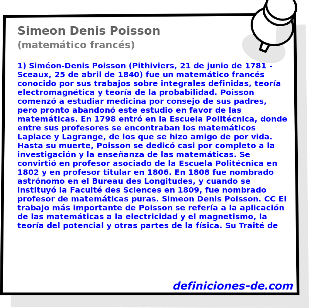 Simeon Denis Poisson (matemtico francs)