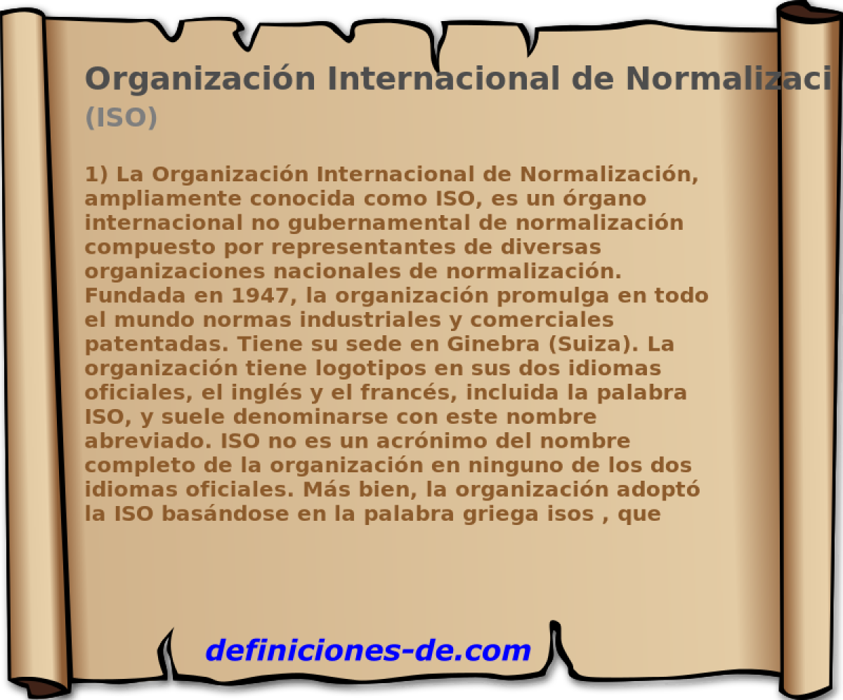Organizacin Internacional de Normalizacin (ISO)