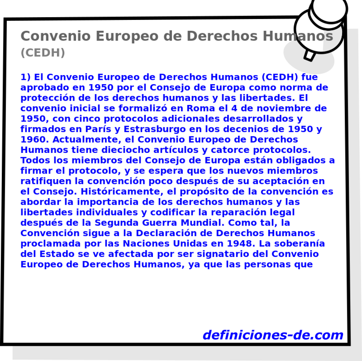Convenio Europeo de Derechos Humanos (CEDH)
