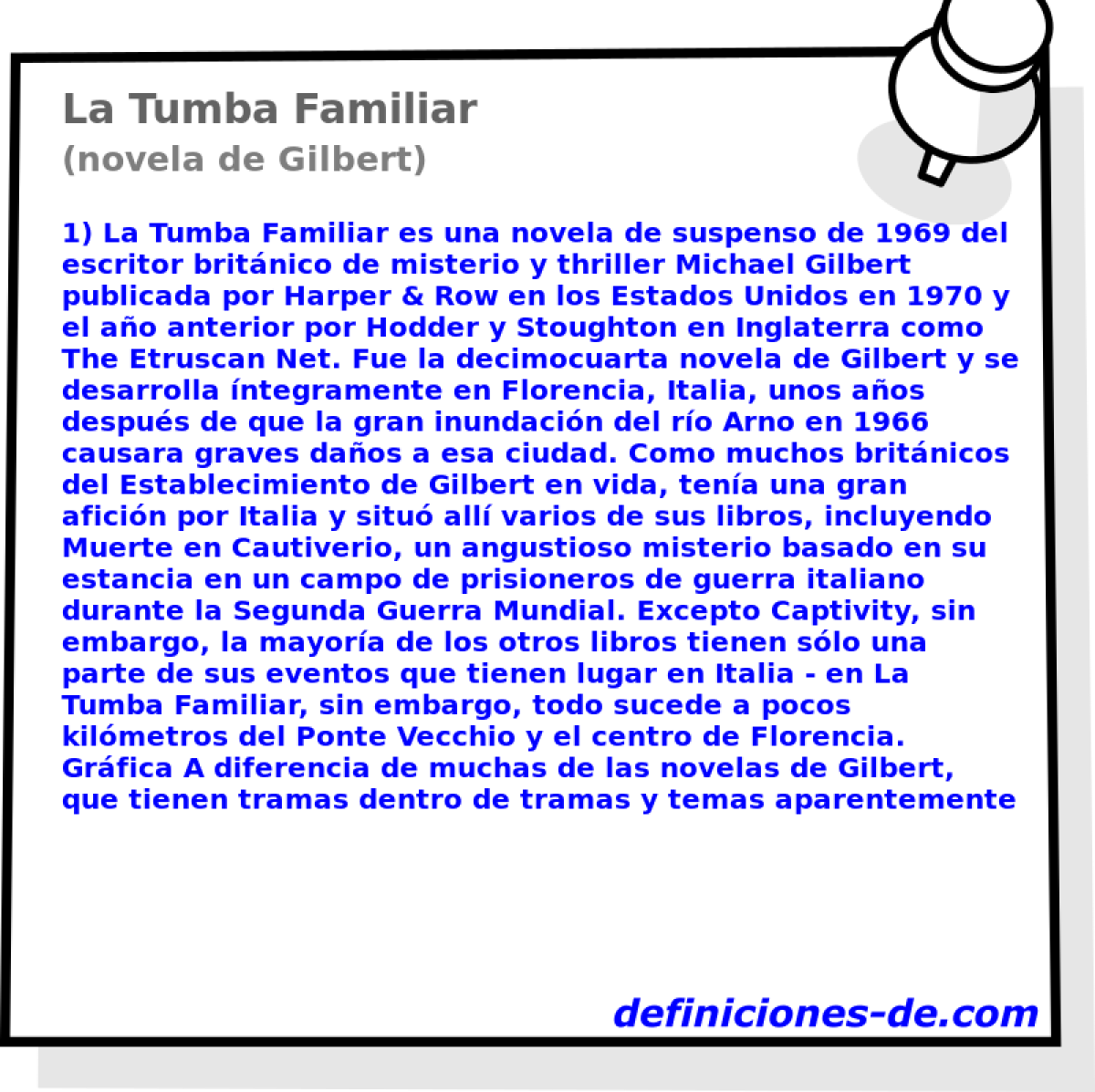 La Tumba Familiar (novela de Gilbert)