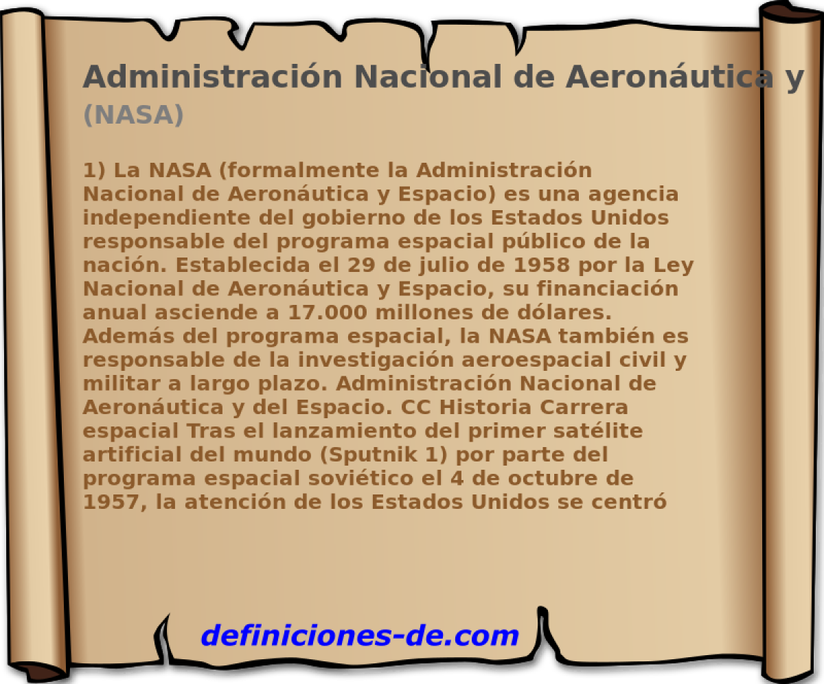 Administracin Nacional de Aeronutica y del Espacio (NASA)