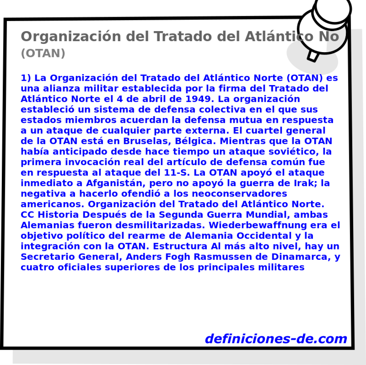Organizacin del Tratado del Atlntico Norte (OTAN)