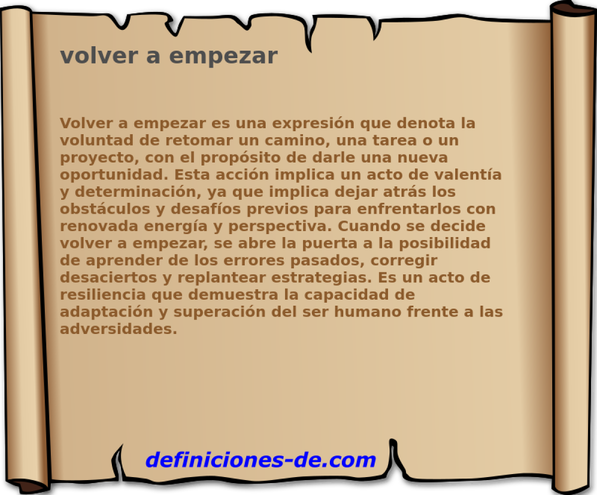 volver a empezar 