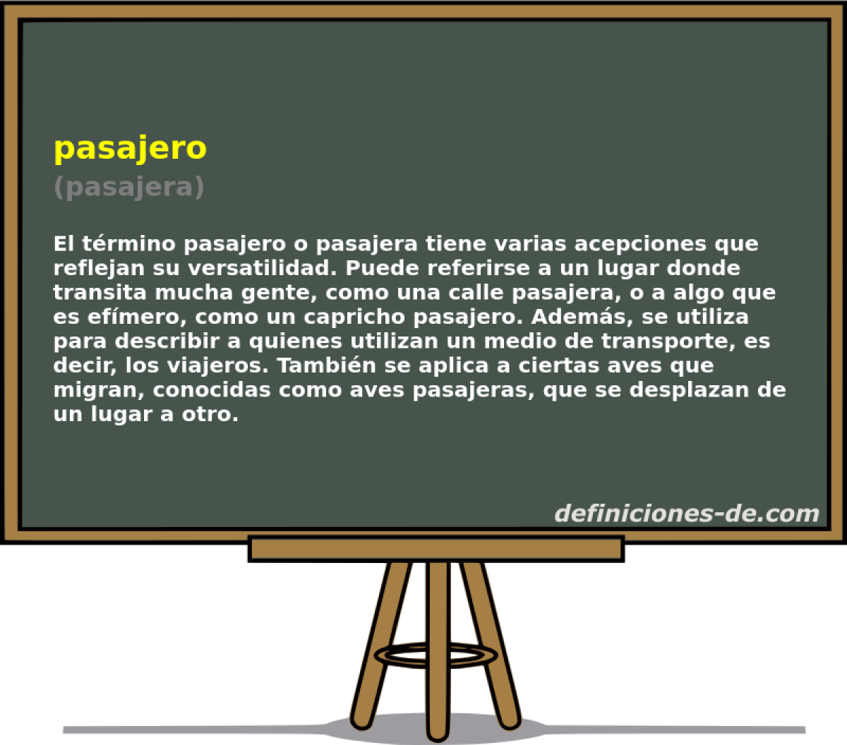 pasajero (pasajera)