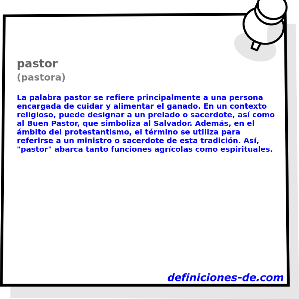 pastor (pastora)