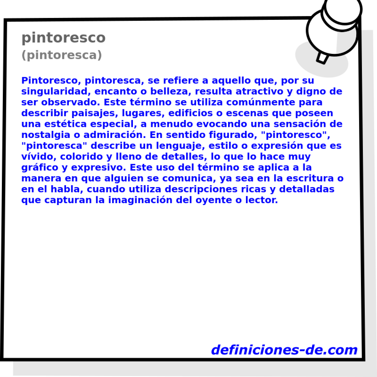 pintoresco (pintoresca)