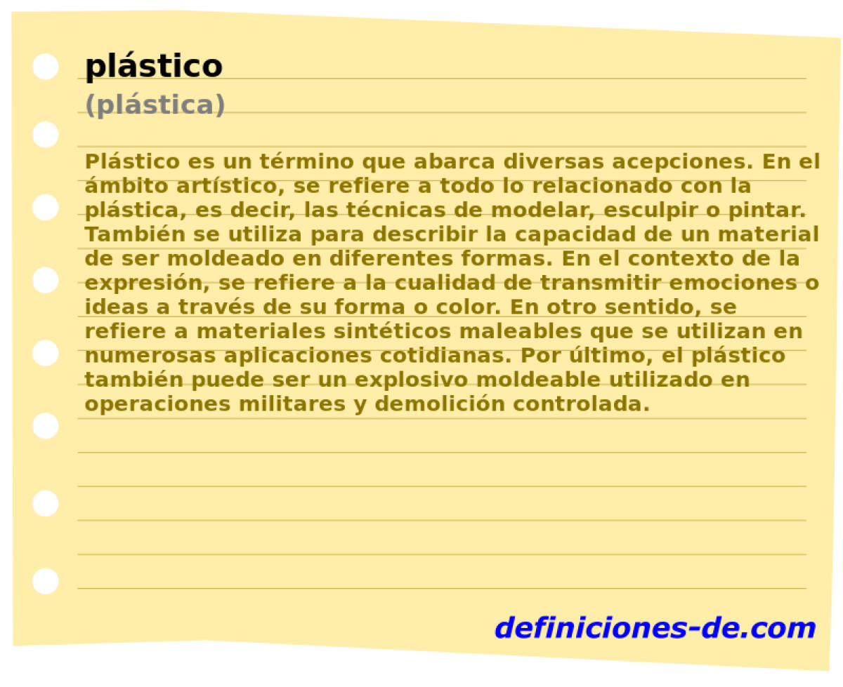 plstico (plstica)