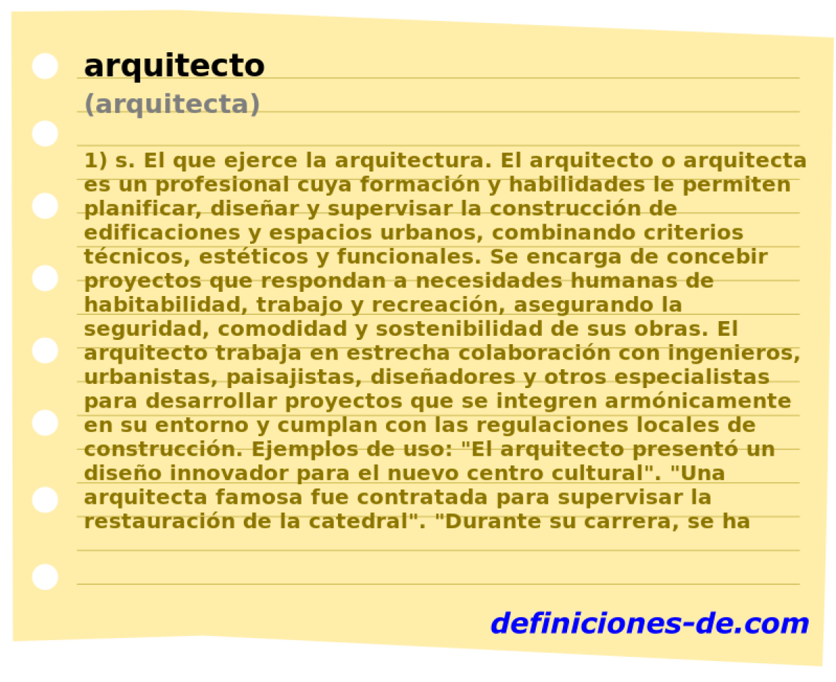 arquitecto (arquitecta)