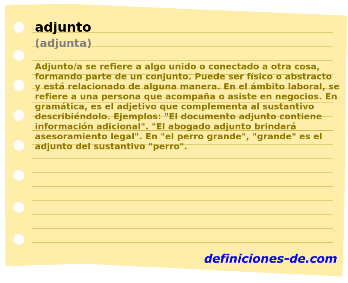 adjunto (adjunta)