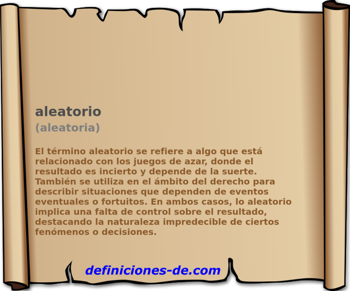 aleatorio (aleatoria)