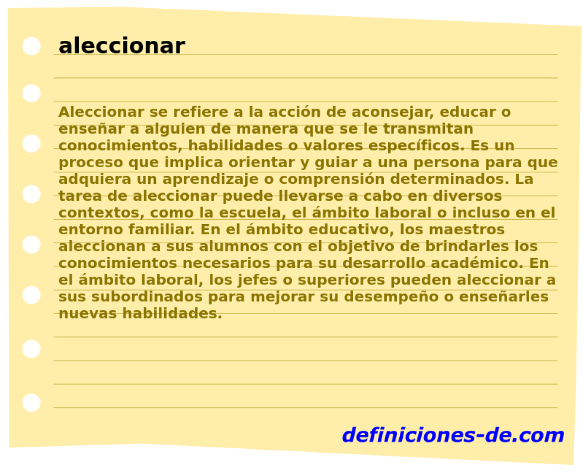 aleccionar 