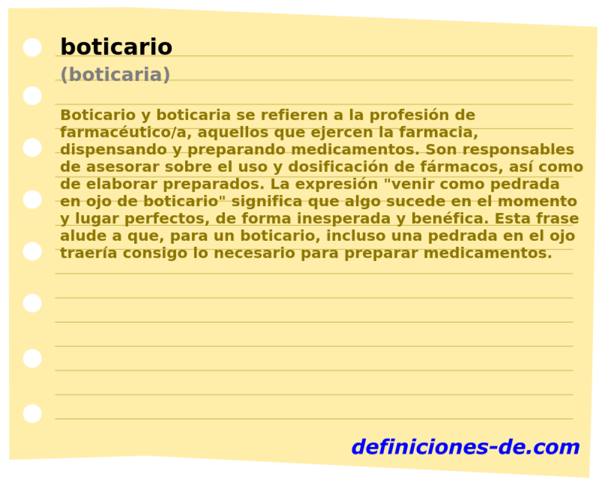 boticario (boticaria)