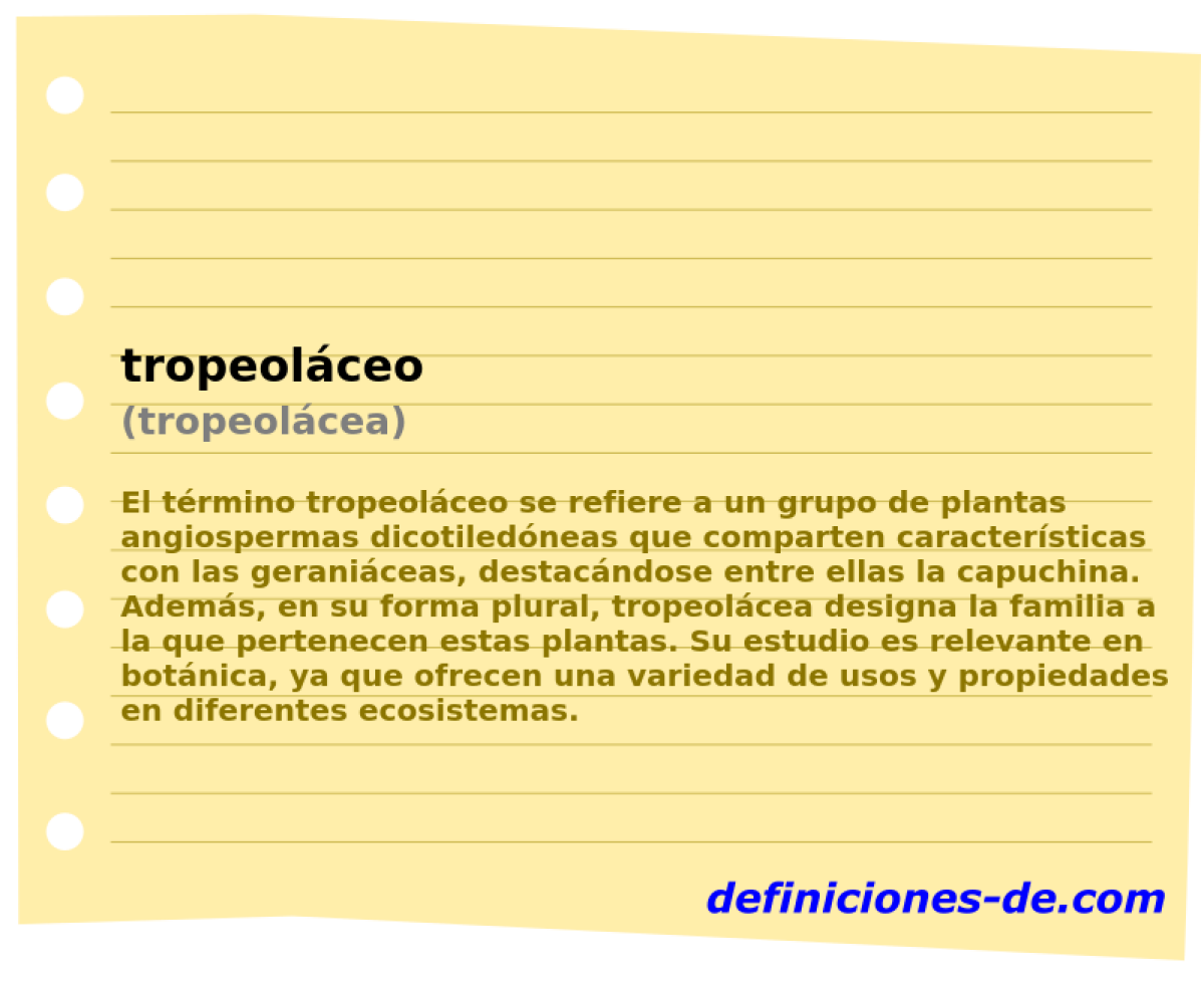 tropeolceo (tropeolcea)