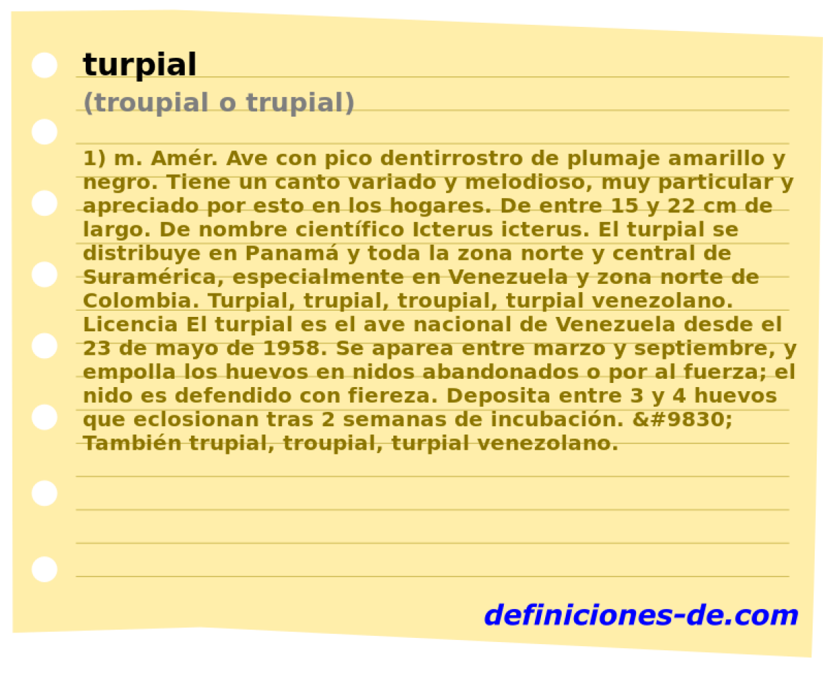 turpial (troupial o trupial)