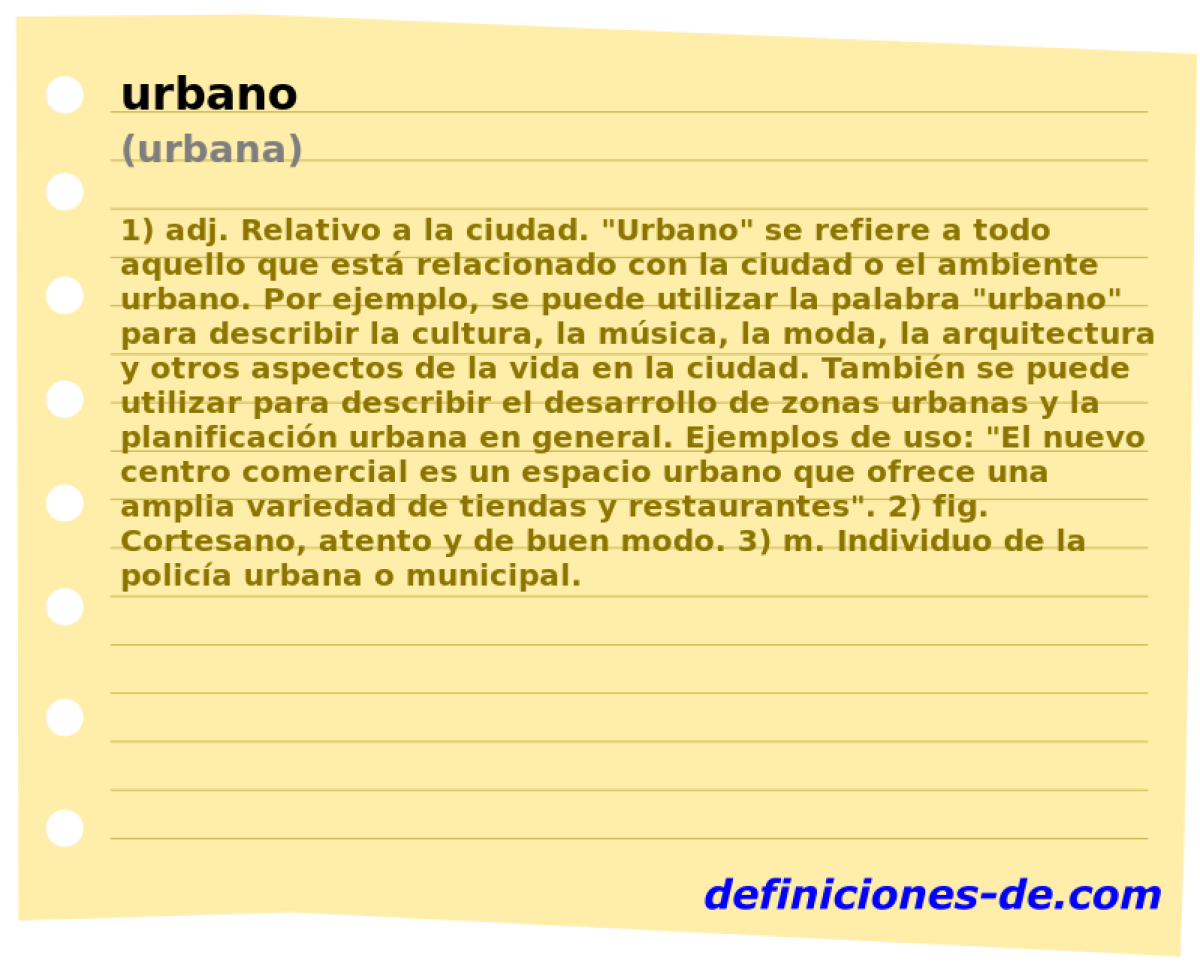 urbano (urbana)