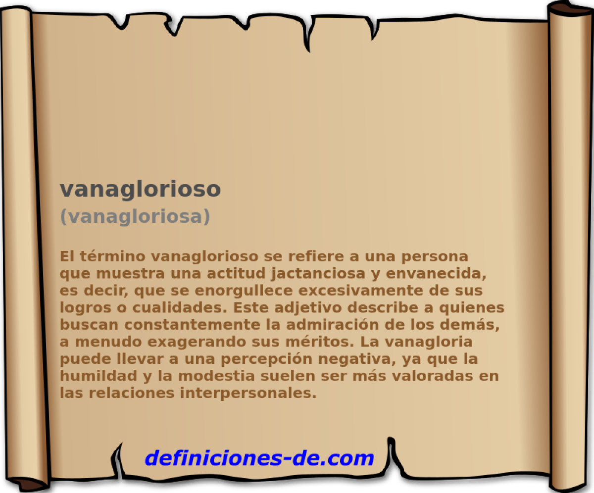 vanaglorioso (vanagloriosa)