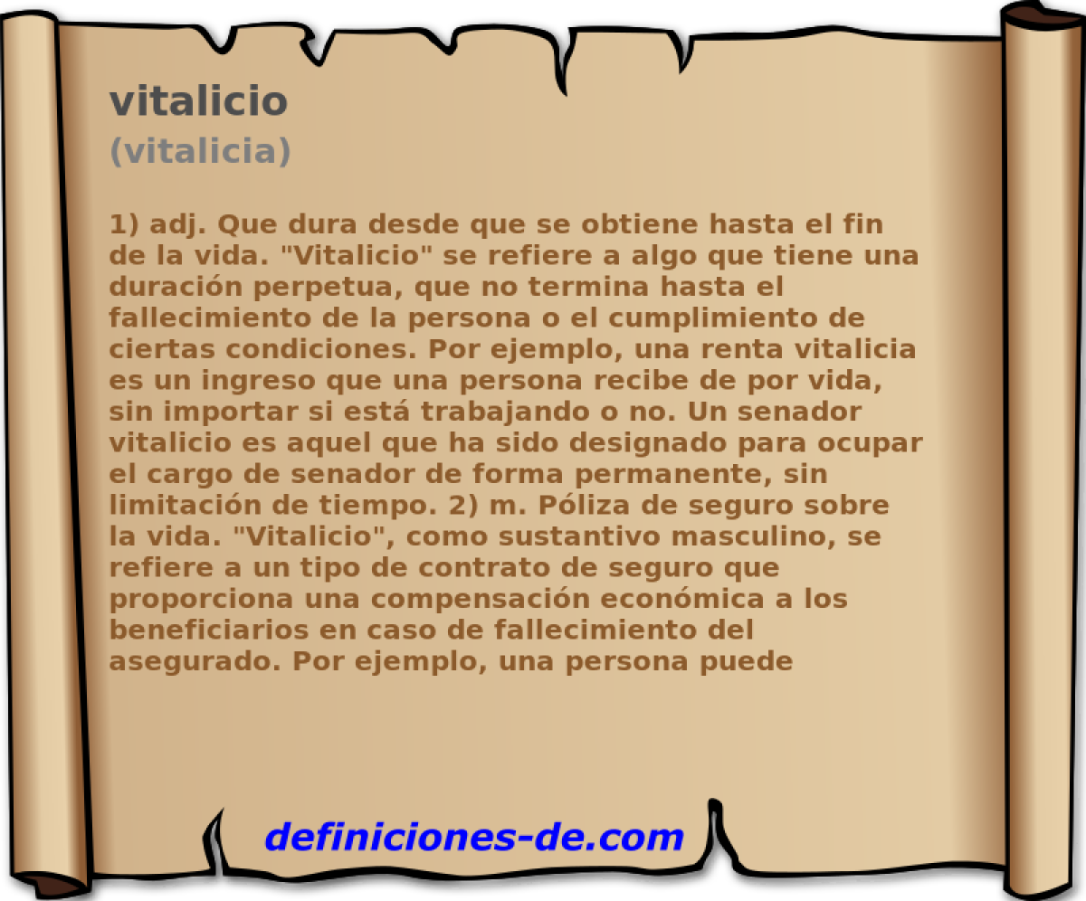 vitalicio (vitalicia)