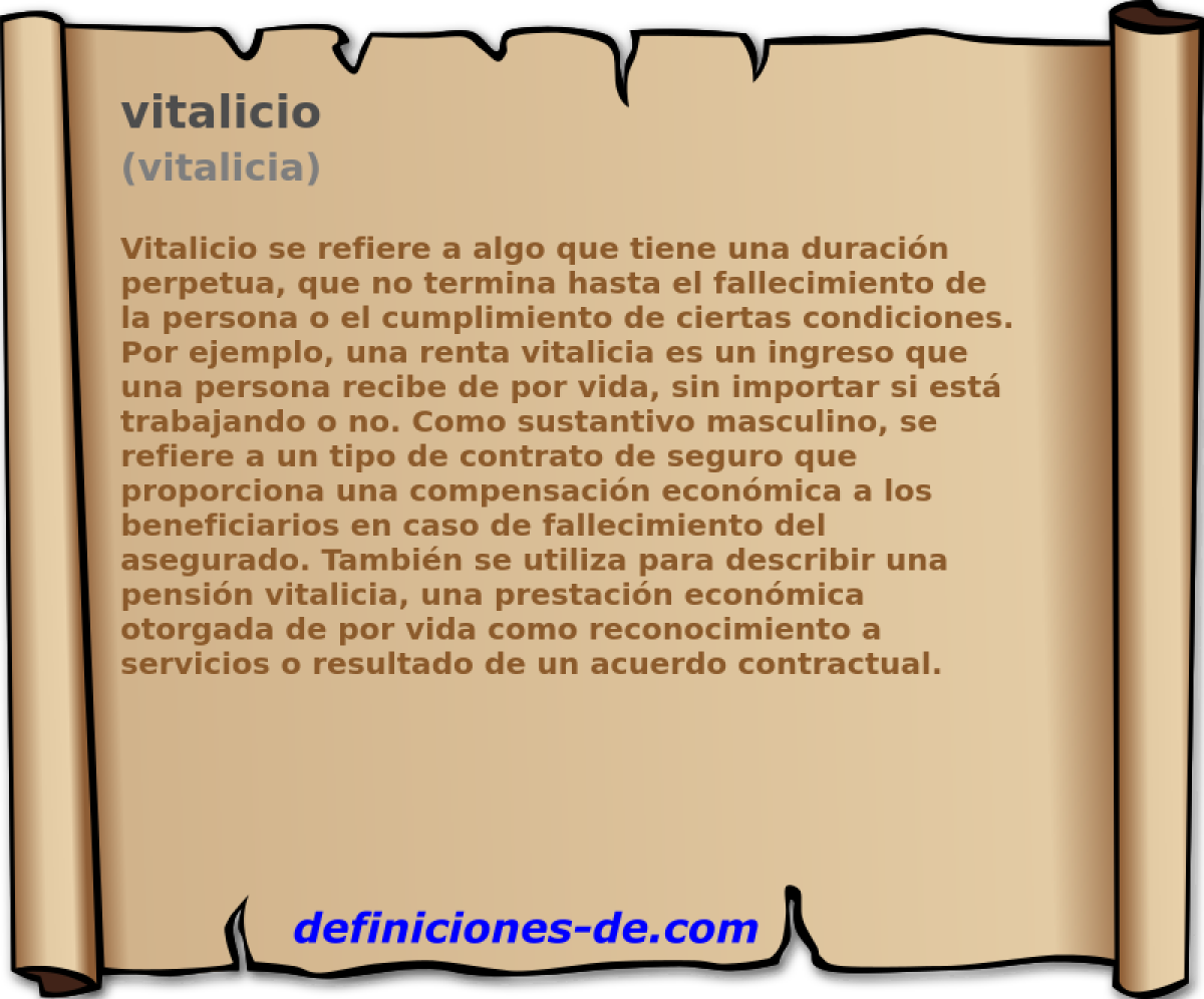 vitalicio (vitalicia)